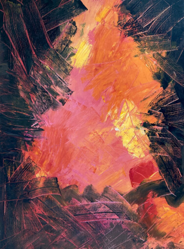 Malerei mit dem Titel "Durchbruch" von Sandra Brand, Original-Kunstwerk, Acryl Auf Keilrahmen aus Holz montiert