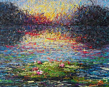 绘画 标题为“Reflections of Peace” 由Nadiia Antoniuk, 原创艺术品, 丙烯 安装在木质担架架上