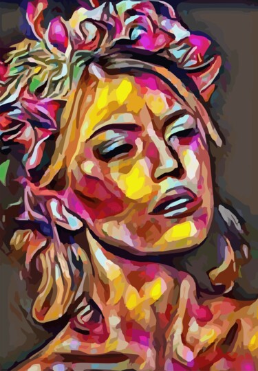 Digital Arts titled "Woman's face" by Hrdesign111, Original Artwork, Digital Painting