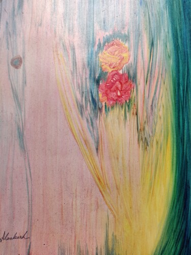 Benuded flesh,healing roses Peinture intitulée "Benuded flesh,heali…" par Aloakash, Œuvre d'art originale, Huile