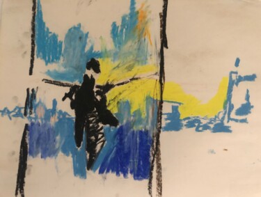 Dessin intitulée "Envol" par Cyana, Œuvre d'art originale, Pastel