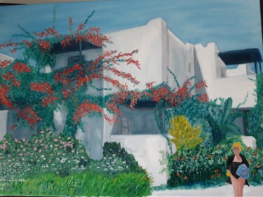 Peinture intitulée "Rhodes" par Dominique Van De Velde, Œuvre d'art originale, Huile Monté sur Châssis en bois