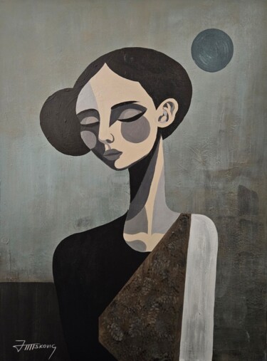Painting titled "ANNABELLE" by Juliana Miskovic, Original Artwork, Acrylic Mounted on Wood Stretcher frame