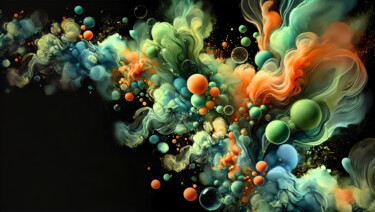 Explosive Emergence in the Bubbles Series Digital Arts titled "Explosive Emergence…" by Alberto Capitani, Original Artwork, AI generated image