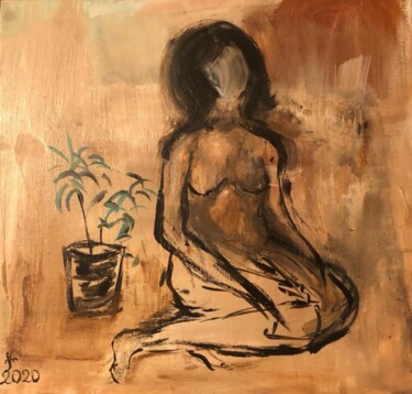 Woman Painting titled "Woman" by Keti Razmadze, Original Artwork, Acrylic