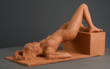 "pose allongée, sur…" başlıklı Heykel Christian Ruault tarafından, Orijinal sanat, Terracotta