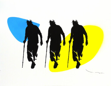 Tehos - Three old men with canes and colors