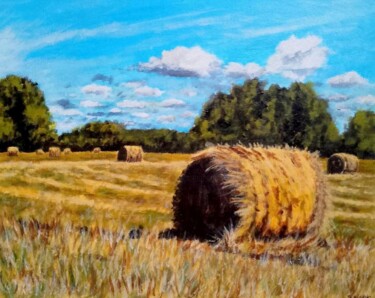 Painting titled "Du soleil à la camp…" by Sabrina Riggio, Original Artwork, Acrylic