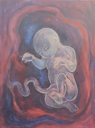 Peinture intitulée "Foetus" par Laurent Chevrollier, Œuvre d'art originale, Acrylique