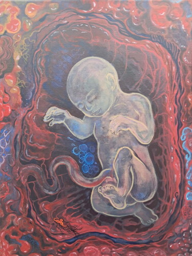 绘画 标题为“Foetus” 由Laurent Chevrollier, 原创艺术品, 丙烯