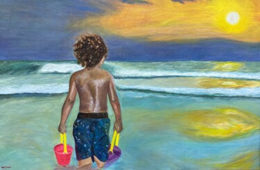 제목이 ""Carrying water for…"인 미술작품 Maleno Art로, 원작, 기름 목재 패널에 장착됨
