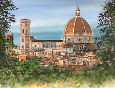 Ζωγραφική με τίτλο "Florence" από Darrencareyart Darren Carey, Αυθεντικά έργα τέχνης, Ακουαρέλα
