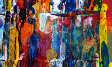 Peinture intitulée ""Reflejos Cósmicos"" par Ana Maria Cortes, Œuvre d'art originale, Acrylique Monté sur Panneau de bois