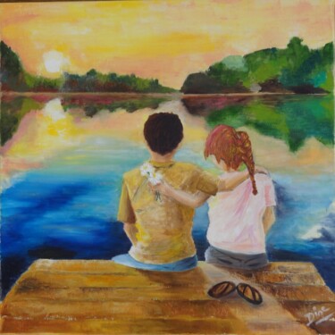 Peinture intitulée "L'avenir est là, de…" par Nadine Bichon, Œuvre d'art originale, Huile