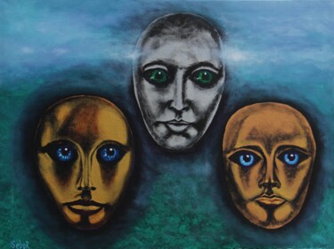 Painting titled "Gold, Silver & Brass" by Serguei Borodouline, Original Artwork, Acrylic