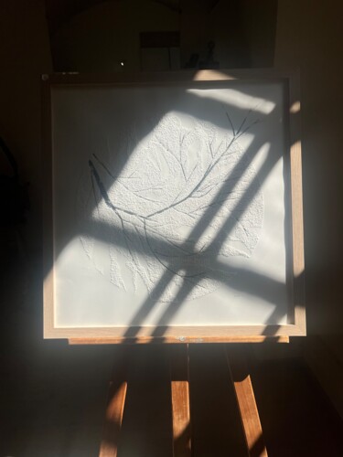 "La branche enneigée" başlıklı Heykel Simao tarafından, Orijinal sanat, Kâğıt Cam üzerine monte edilmiş