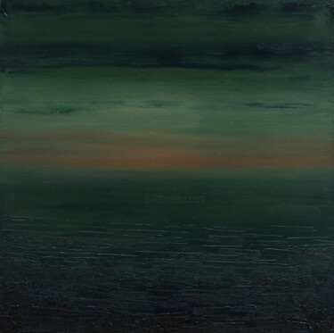 Ζωγραφική με τίτλο "Green Twilight" από Serguei Borodouline, Αυθεντικά έργα τέχνης, Λάδι