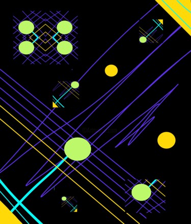 Lines and Dots 2b 数字艺术 标题为“Lines and Dots 2b” 由Ken Lerner, 原创艺术品, 2D数字工作