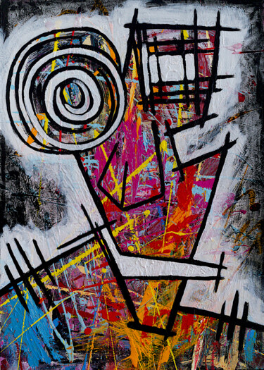 Painting titled "Don't Look Back" by Simon Houlton, Original Artwork, Acrylic Mounted on Wood Stretcher frame