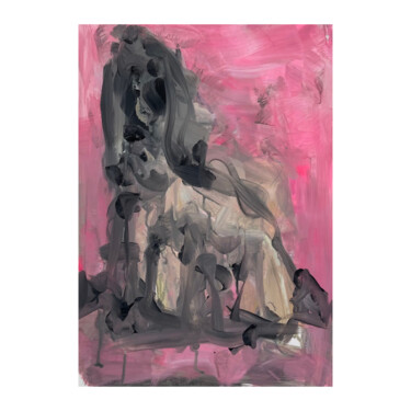 Peinture intitulée "Dog on paper #1" par Karen Thomas, Œuvre d'art originale, Acrylique