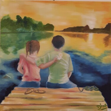 Peinture intitulée "L'avenir est là.. d…" par Nadine Bichon, Œuvre d'art originale, Huile