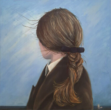 Schilderij getiteld "Thoughts" door Oksana Derevianko, Origineel Kunstwerk, Olie