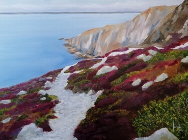 Peinture intitulée "CAP DE LA CHEVRE" par Loïc Gourmelen, Œuvre d'art originale, Huile Monté sur Châssis en bois