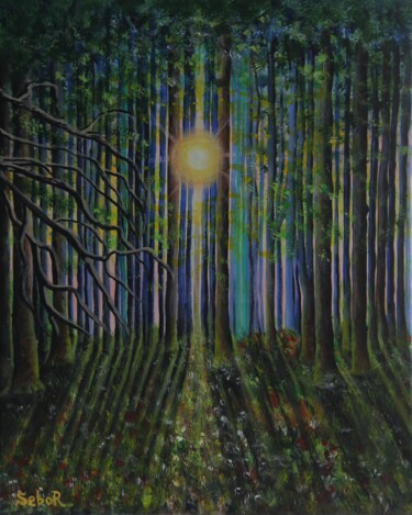 Painting titled "July Morning" by Serguei Borodouline, Original Artwork, Acrylic