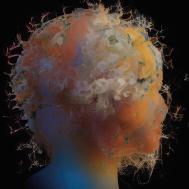 Arts numériques intitulée "Undisclosed AI 201" par Steve Awhtz, Œuvre d'art originale, Peinture numérique Monté sur Châssis…