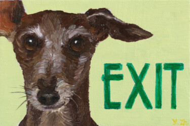 绘画 标题为“Exit” 由Ying Zhang, 原创艺术品, 油 安装在其他刚性面板上