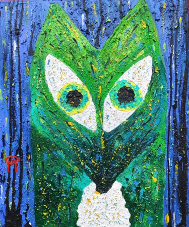 Schilderij getiteld "Renart Verdelago" door Malopium, Origineel Kunstwerk, Acryl Gemonteerd op Frame voor houten brancard