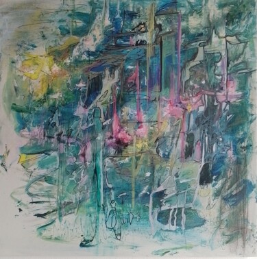 绘画 标题为“Powerscourt Gardens” 由Jan O'Sullivan, 原创艺术品, 丙烯 安装在木质担架架上