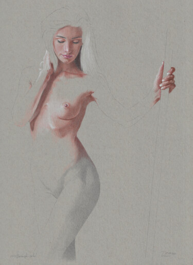 "Bo Kämpferin posiert (22:52)" Tekening getiteld ""Bo Kämpferin posie…" door Walter Roos, Origineel Kunstwerk, Potlood