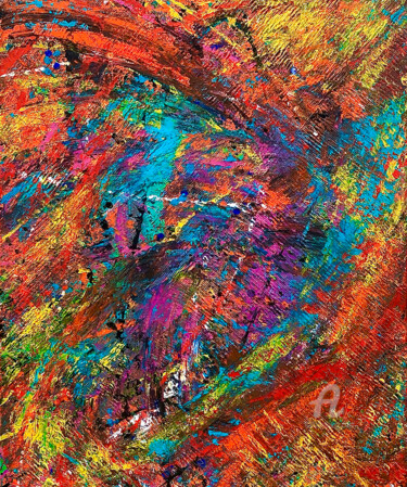 绘画 标题为“Combustion” 由David Hathaway, 原创艺术品, 丙烯 安装在其他刚性面板上