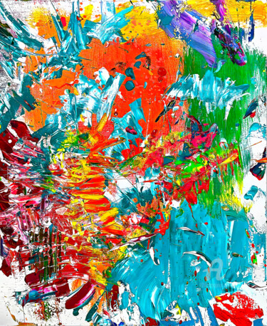 Painting titled "Vibrant Serenade" by David Hathaway, Original Artwork, Acrylic Mounted on Other rigid panel