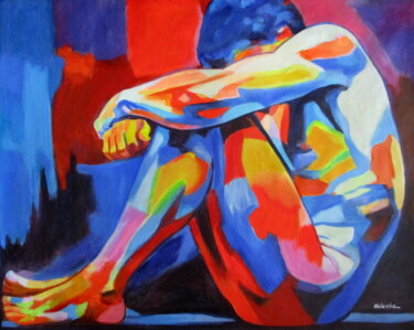 "Beneath the Weight" Painting titled ""Beneath the Weight"" by Helena Wierzbicki, Original Artwork, Acrylic