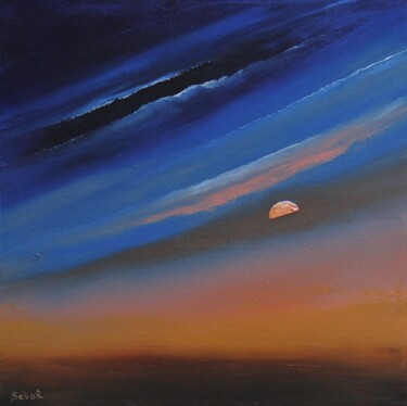 "Moon's Orange Phase" başlıklı Tablo Serguei Borodouline tarafından, Orijinal sanat, Petrol