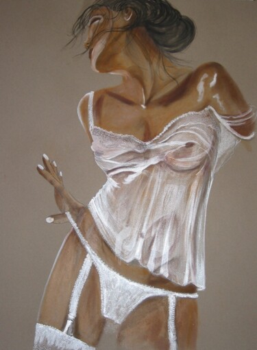 Peinture intitulée "LA FEMME EN BEAUTE" par Brigitte Jorda Juan, Œuvre d'art originale, Aquarelle Monté sur Panneau de bois