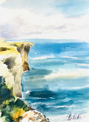 Painting titled "The Adriatic" by Helene Manoli, Original Artwork, Watercolor