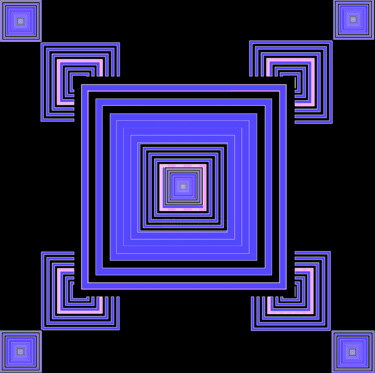 Color Shift in Squares 4g3 Digitale Kunst getiteld "Color Shift in Squa…" door Ken Lerner, Origineel Kunstwerk, 2D Digital Work
