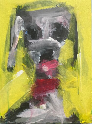 Peinture intitulée "Dog on canvas #4" par Karen Thomas, Œuvre d'art originale, Acrylique
