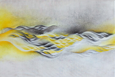Painting titled "Honeylit" by Francesca Borgo, Original Artwork, Acrylic Mounted on Wood Stretcher frame