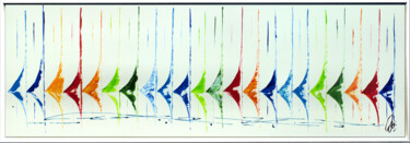 Painting titled "White Summer" by Edelgard Schroer, Original Artwork, Acrylic Mounted on Wood Stretcher frame