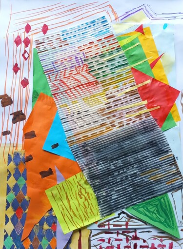 Collages intitulée "Quatar" par Ronnie Kolner, Œuvre d'art originale, Collages