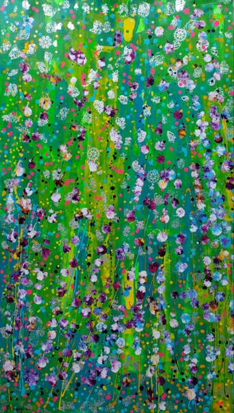 Painting titled "Tendre nature" by Myriam Carbonnier, Original Artwork, Acrylic