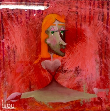 绘画 标题为“Buste 11” 由Lilou, 原创艺术品, 丙烯 安装在木质担架架上