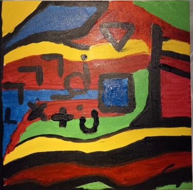 Painting "Geometriaconfusa" Malarstwo zatytułowany „Painting "Geometria…” autorstwa Rikortgallery, Oryginalna praca, Akryl Zamontowany na Inny sztywny p…