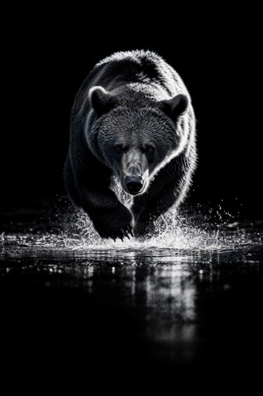 Arts numériques intitulée "L'ours" par Thibault Renard, Œuvre d'art originale, Image générée par l'IA
