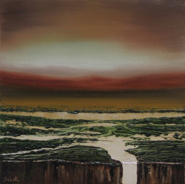 Painting titled "Over the Fault" by Serguei Borodouline, Original Artwork, Oil
