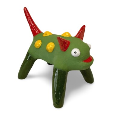 Green Oxide Warthog Sculpture titled "Green Oxide Warthog" by Stefan Mager, Original Artwork, Ceramics